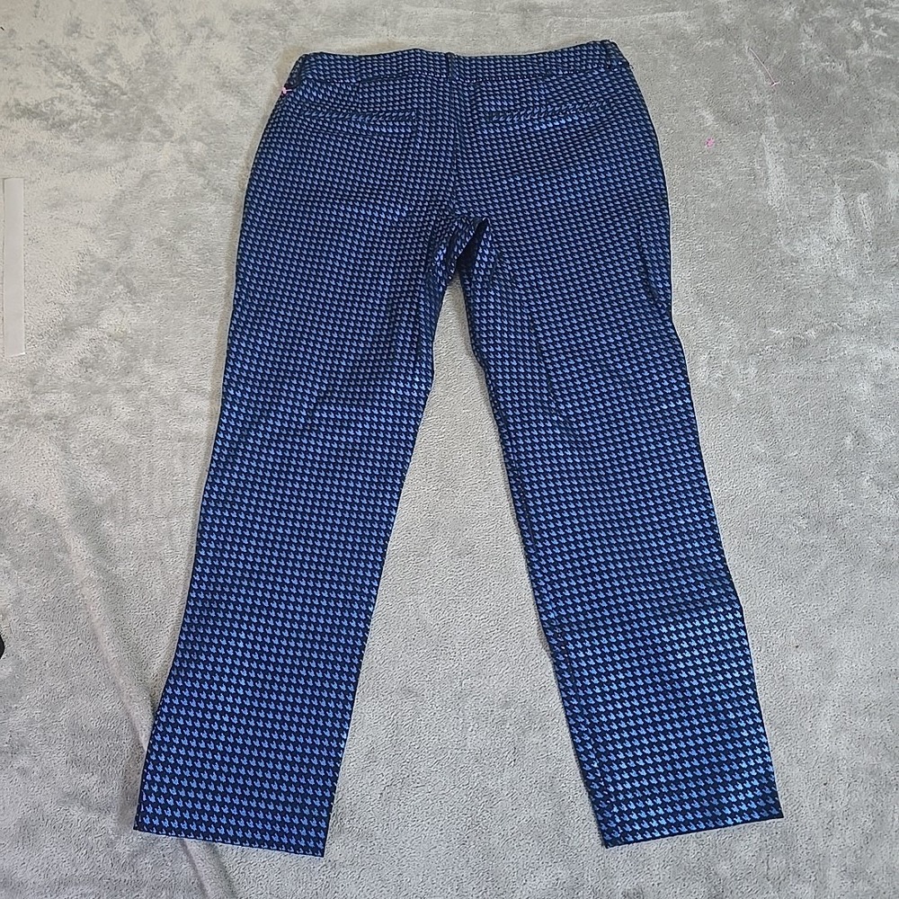 Old Navy Pants Womens 10 Blue ‎ Houndstooth Pixie Mid-Rise Skinny Crop Chino - Picture 3 of 6